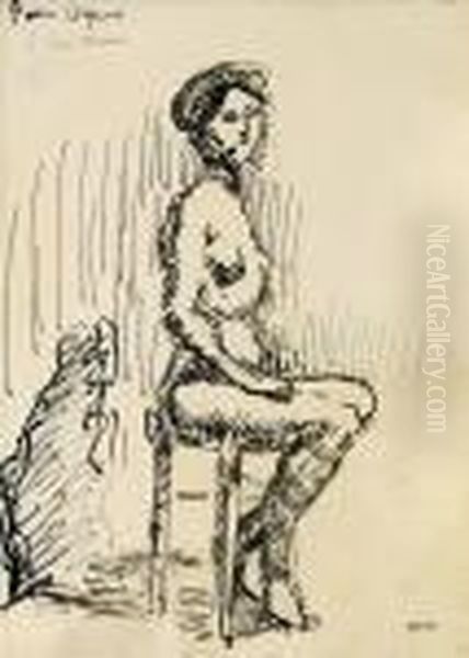Jeune Fille Nue, Assise Sur Un Tabouret Oil Painting by Henri Matisse