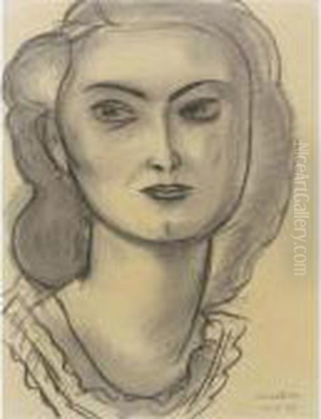 Portrait De Lucienne Bernard Oil Painting by Henri Matisse