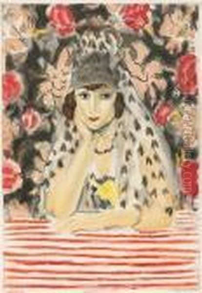 L'espagnol A La Mantille (g.p. E645), 1925 Oil Painting by Henri Matisse