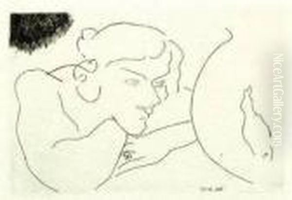 Jeune Femme Observant Les Evolutions D'un Poisson Oil Painting by Henri Matisse
