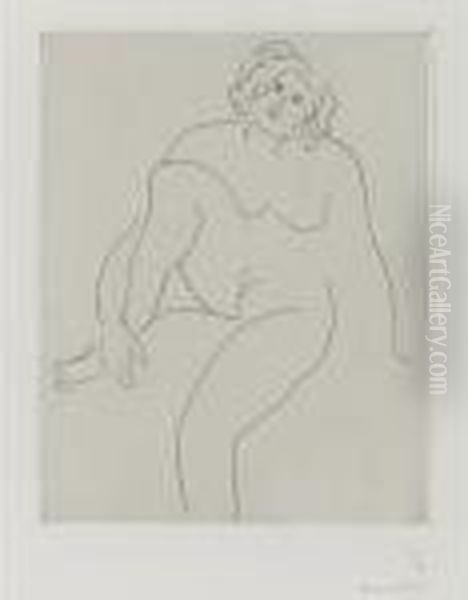 Nu Assise, Le Bras Entourant La Jambe Repliee (d. 201) Oil Painting by Henri Matisse