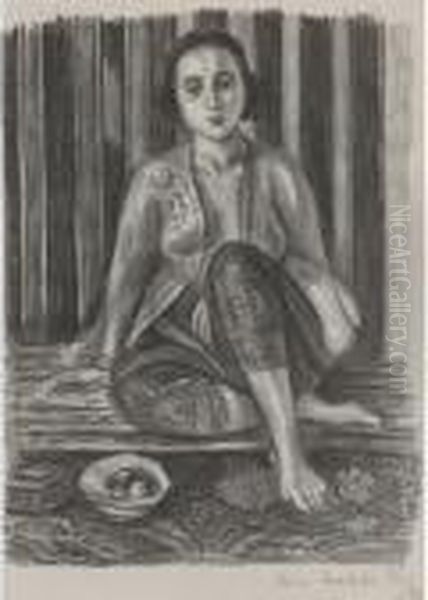 Odalisque A La Coupe Des Fruits (d. 466) Oil Painting by Henri Matisse