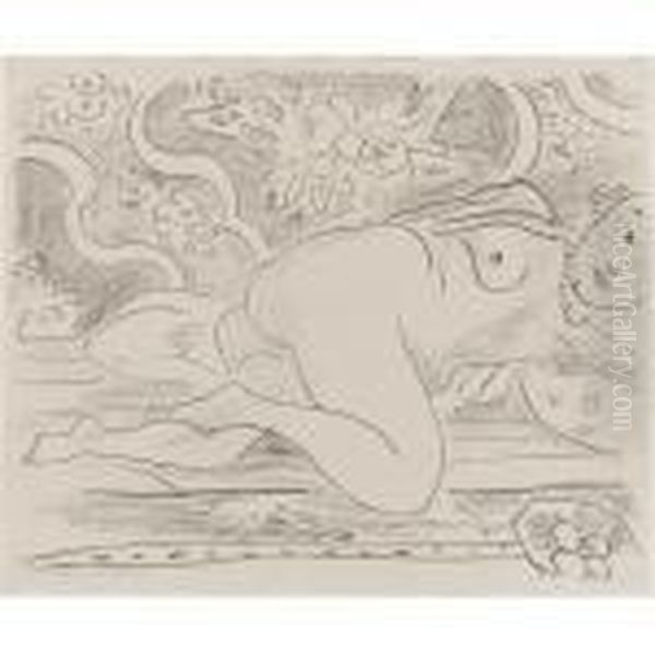 Nu Couchee A La Coupe De Fruits (d. 475) Oil Painting by Henri Matisse