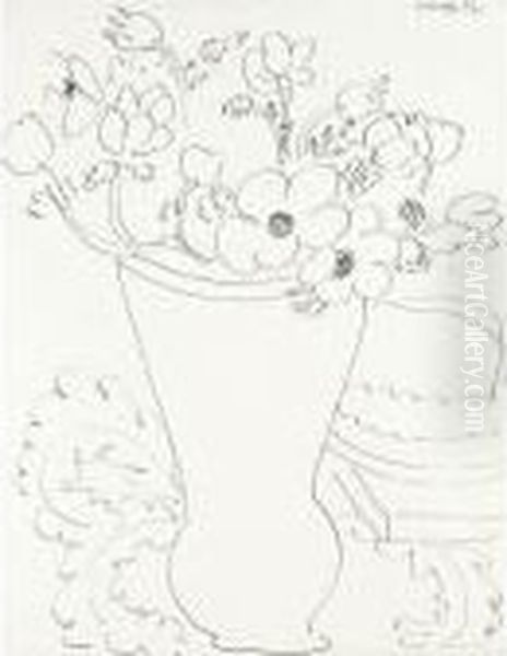 Bouquet De Fleurs Aux Anemones Oil Painting by Henri Matisse