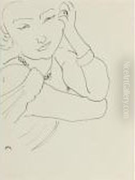 Femme Accoudee Oil Painting by Henri Matisse