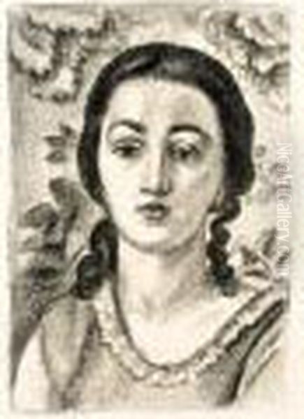 Jeune Fille Aux Boucles Brunes (d. 448) Oil Painting by Henri Matisse