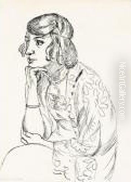 Figure Decorative De Profil Trois-quarts Oil Painting by Henri Matisse