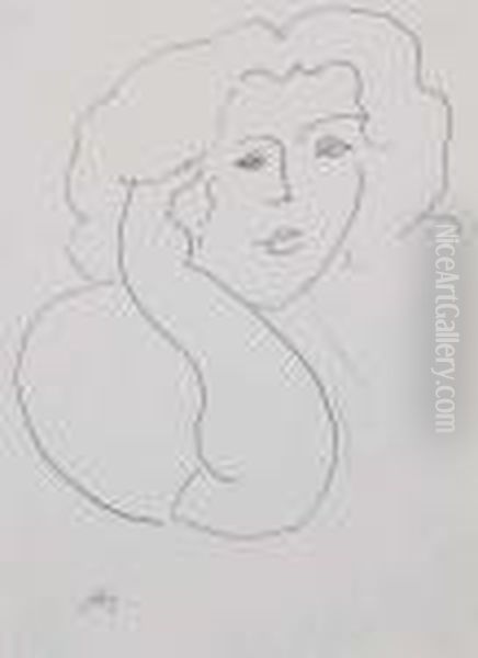 Buste De Femme, Cheveux Boucles Oil Painting by Henri Matisse