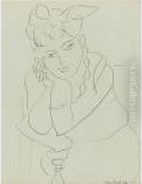 Femme Accoudee (study For Michaela) Oil Painting by Henri Matisse