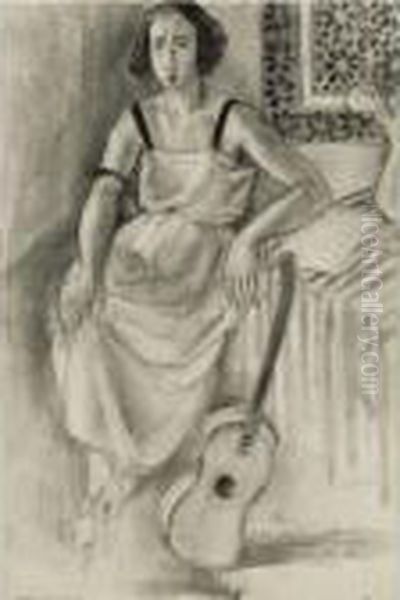Femme Assise A La Guitare Oil Painting by Henri Matisse