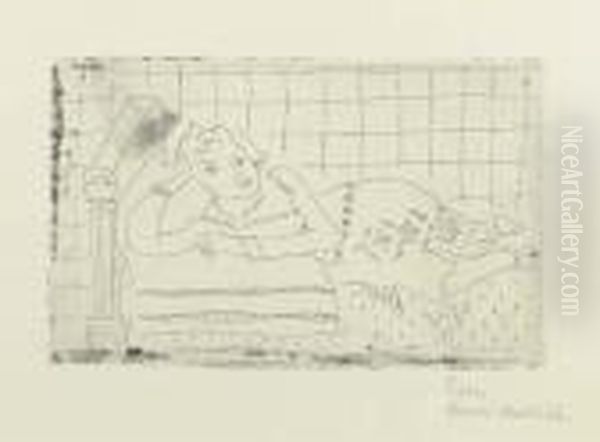 Figure Allongee Sur Un Lit D'acajou Oil Painting by Henri Matisse