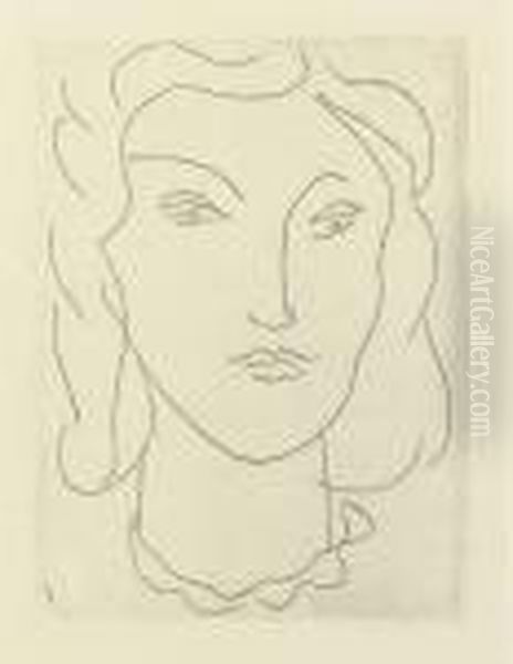 Tete De Jeune Femme Au Collier En Feston (d. 303) Oil Painting by Henri Matisse
