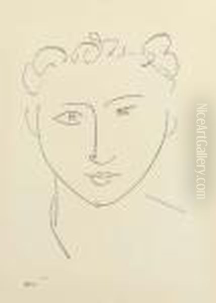 Jeune Etudiante: One Plate Oil Painting by Henri Matisse