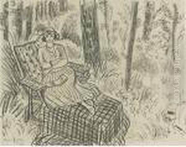 Jeune Fille A La Chaise-longue Dans Un Sous-bois (d. 425) Oil Painting by Henri Matisse
