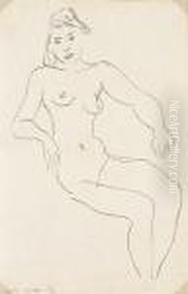 Nu Assis, Chevelure Foncee Oil Painting by Henri Matisse