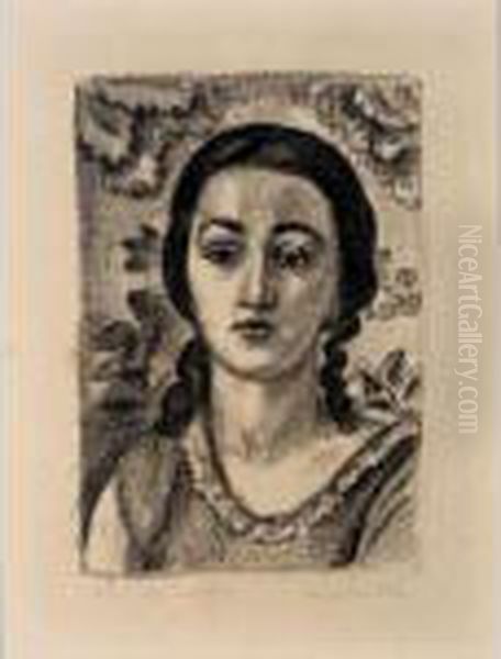 Jeune Fille Au Boucles Brunes (d. 448) Oil Painting by Henri Matisse