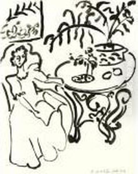 Jeune Fille A La Table Oil Painting by Henri Matisse