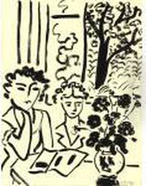 Deux Fillettes Oil Painting by Henri Matisse