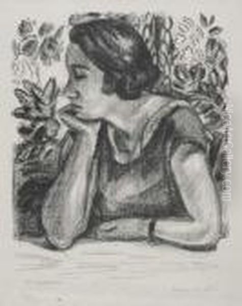 Visage De Profil Reposant Sur Un Bras, Paravent Louisxiv Oil Painting by Henri Matisse