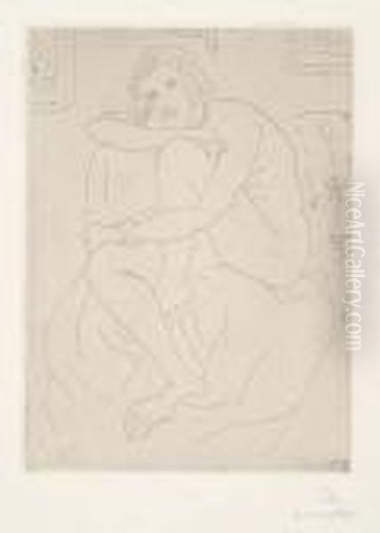 Nu Assis, Mains Aux Genoux Oil Painting by Henri Matisse