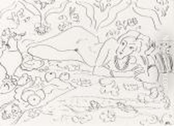 Nu Allonge Ornemental Oil Painting by Henri Matisse