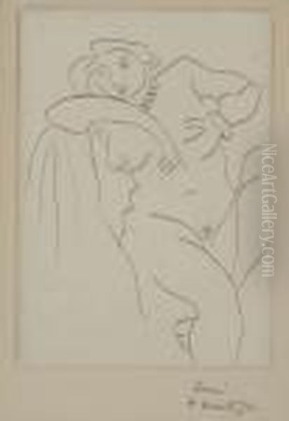 Nu Assis Au Collier De Perles. Oil Painting by Henri Matisse