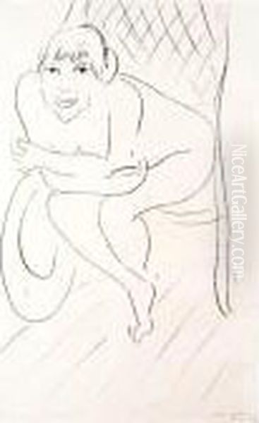 Nu Au Rocking Chair (d.410) Oil Painting by Henri Matisse