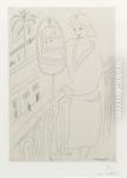 Jeune Femme Au Balcon Observant Des Perruches Oil Painting by Henri Matisse