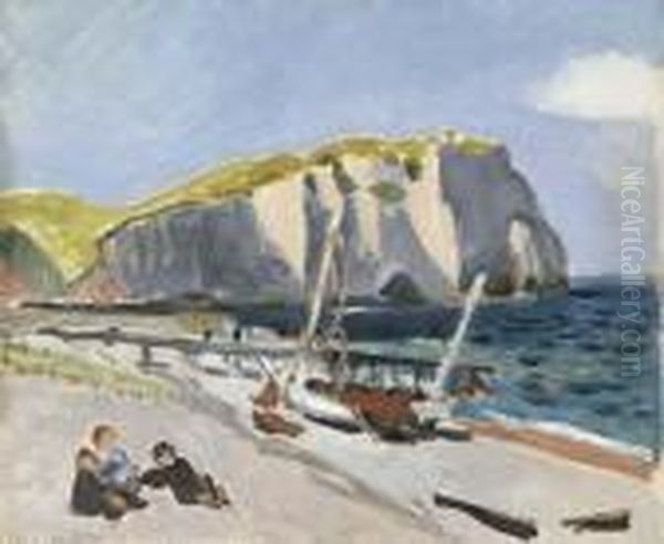 Falaises D'aval, Les Pecheurs - Etretat Oil Painting by Henri Matisse