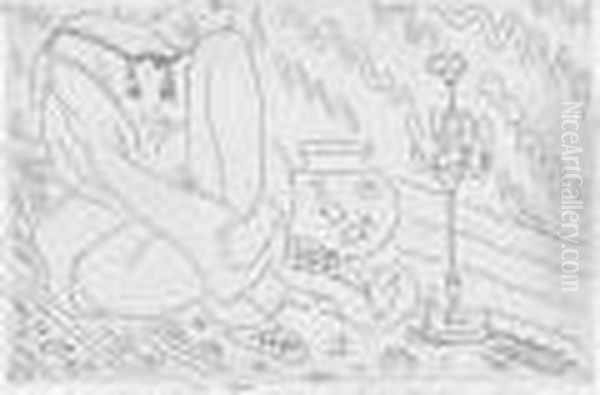 Figure Au Visage Coupe Assise Dans Un Interieur. 1929. Oil Painting by Henri Matisse