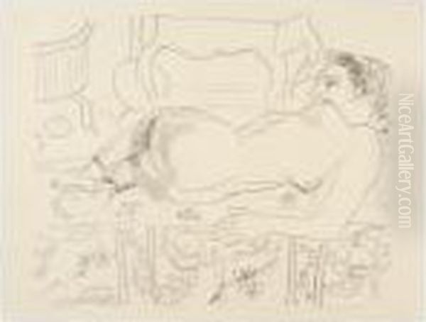 Nu Couche Sur Sol Fleuri (d. 503) Oil Painting by Henri Matisse