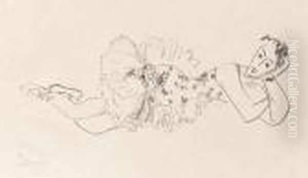 Danseuse Allongee, Tete Accoudee, From Dix Danseuses (d. 486) Oil Painting by Henri Matisse