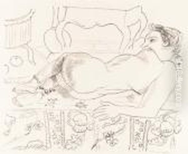 Nu Couche Sur Sol Fleuri Oil Painting by Henri Matisse