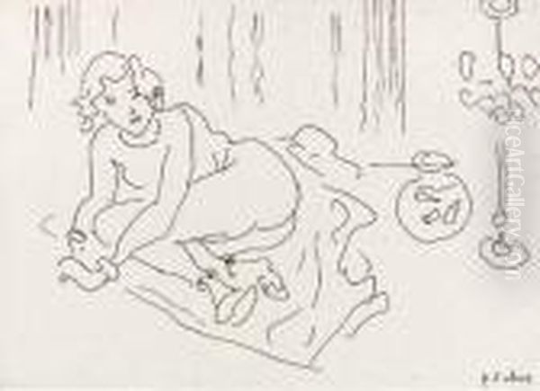 Nu Couche. Interieur A La Lamoe Venitienne Oil Painting by Henri Matisse