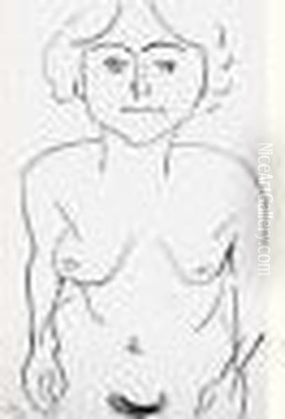 Nu De Face, Vue Plongeante. 1906. Oil Painting by Henri Matisse