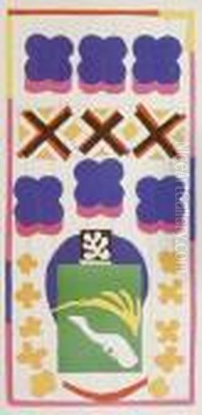 Chinskie Ryby-projekt Witrazu (1951) Oil Painting by Henri Matisse