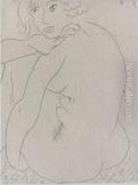 Nu Assis De Trois-quarts, Le Visage De Face (d. 152) Oil Painting by Henri Matisse