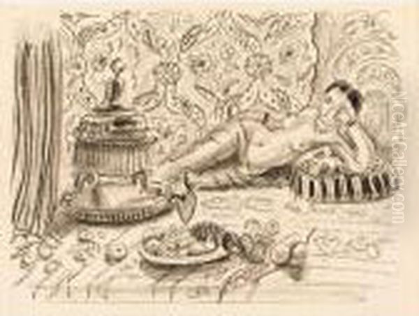 Odalisque, Brasero Et Coupe De Fruits (d. 504) Oil Painting by Henri Matisse