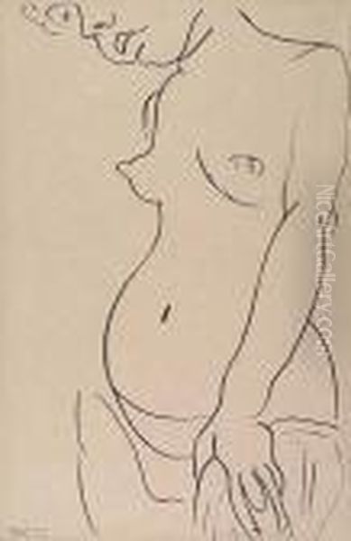 Nu De Trois-quarts, Un Partie De La Tete Coupee Oil Painting by Henri Matisse