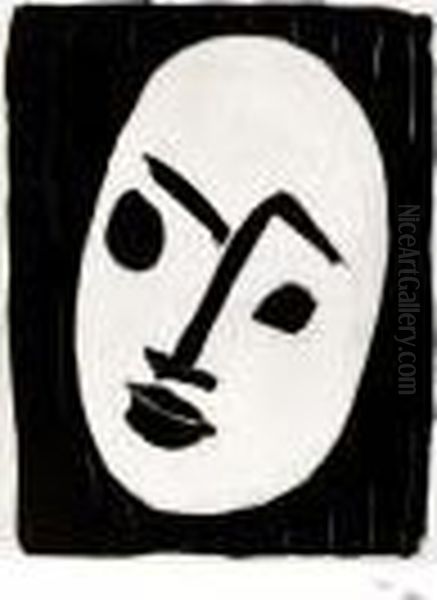 Masque Blanc Sur Fond Noir Oil Painting by Henri Matisse