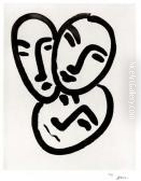 Trois Tetes. A L'amitie Oil Painting by Henri Matisse