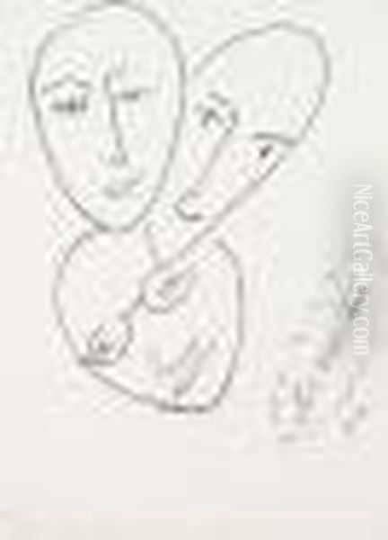 Etude Pour Le Frontispice Apollinaire; And From. Les Fleurs Du Mal (d. 625; See Db. 19) Oil Painting by Henri Matisse