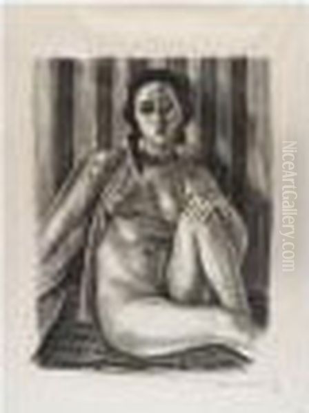 Nu Assis A La Chemise De Tulle (duthuit 465) Oil Painting by Henri Matisse