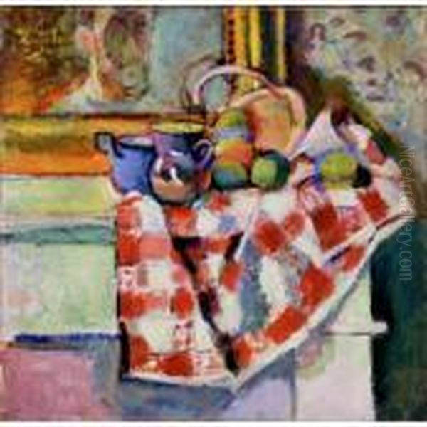 Nature Morte, Serviette A Carreaux Oil Painting by Henri Matisse