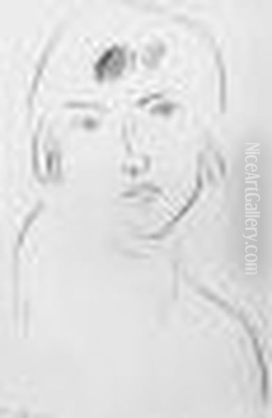 Visage A La Frange. 1913. Oil Painting by Henri Matisse