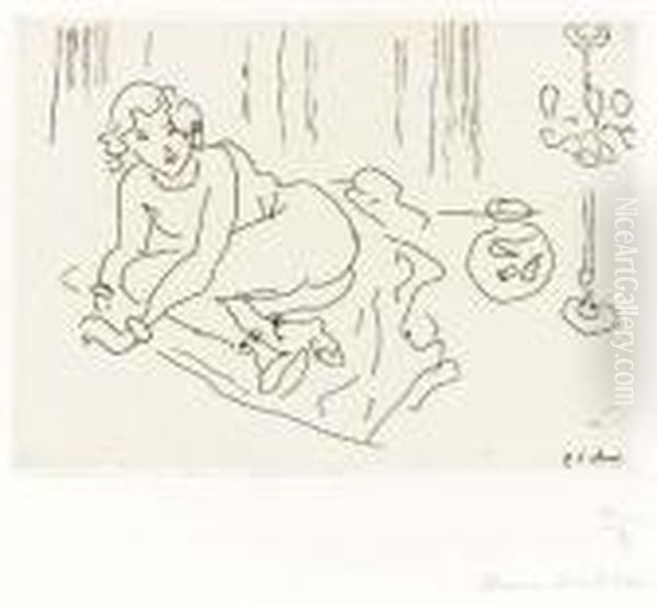 Nu Couche A La Lampe Venitienne Oil Painting by Henri Matisse