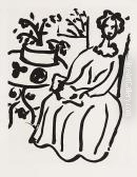 Marie-jose En Robe Juane Oil Painting by Henri Matisse