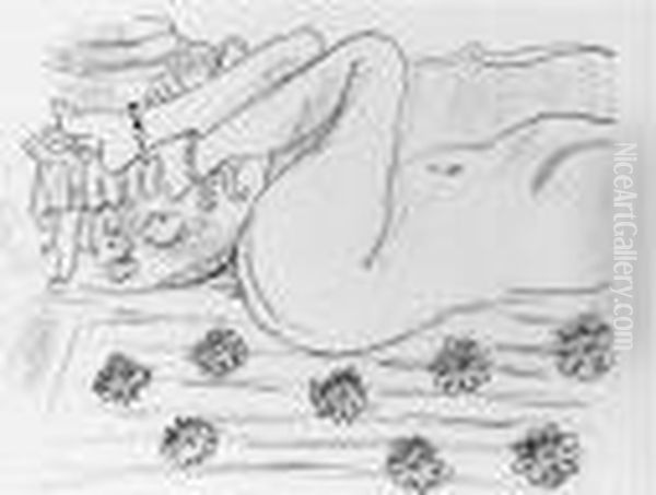 Nu, Etude D'un Mouvement De Jambes. 1929. Oil Painting by Henri Matisse