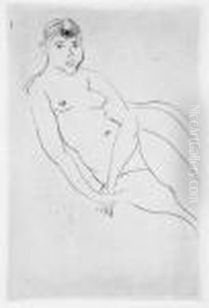 Nu A Demi Allong_ Oil Painting by Henri Matisse