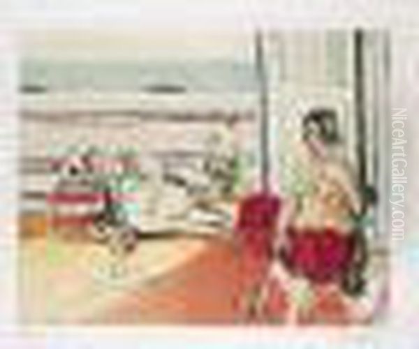 Odalisque Sur La Terrasse (ginestet E.633) Oil Painting by Henri Matisse